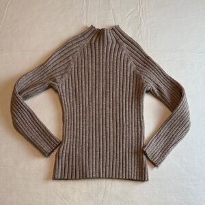 Mayoral Girls Brown Ribbed Mock Turtleneck Long Sleeve Sweater Size 4T
